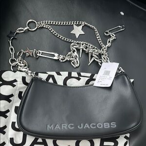 Marc Jacobs Black and Silver Shoulder Bag